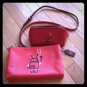 Coach x Keith Haring bag and cosmetic case